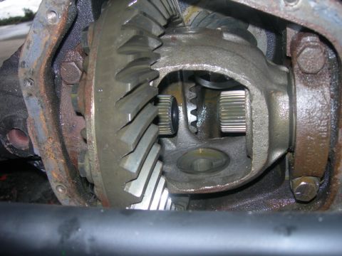 1991 Jeep Wrangler - Close-up view of internal differential gears, showing wear and lubrication.