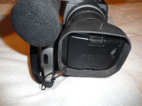 1993 Ford Taurus - Close-up of a Sony video camera's microphone and lens housing, showing the brand name.