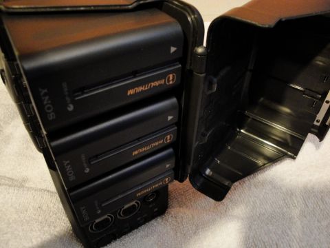 1993 Ford Taurus - Multiple Sony InfoLithium batteries are neatly arranged within a protective case.