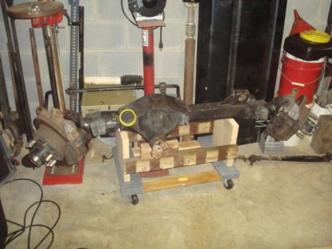 1995 Ford Bronco - Rear axle assembly for a Ford Bronco, likely undergoing repair or modification.