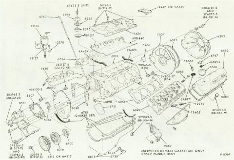 1972 Ford Ranchero - 351 Block Sketch