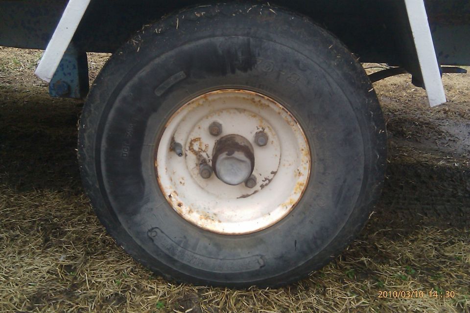 Wheel and tire on a trailer
