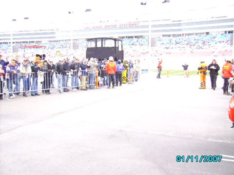 1978 Ford Bronco - A crowd gathers behind a barrier at the Las Vegas Motor Speedway, with a date stamp of January 11, 2007.