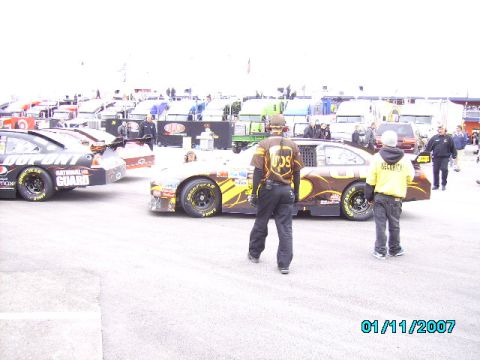 1978 Ford Bronco - Race cars and personnel in pit lane on January 11, 2007.