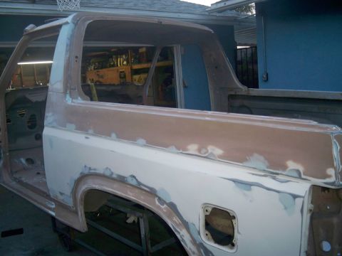 1985 Ford Bronco - This 1980s Ford Bronco is in the process of being repaired and repainted.