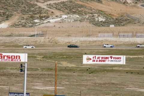 1995 Ford Taurus - Cars on a race track with advertising billboards in the foreground.