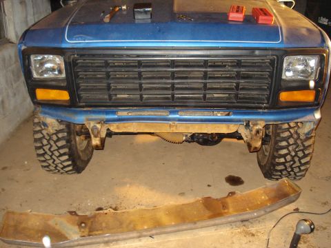 1985 Ford F-150 - The grille and headlight design suggest a 1980s Ford F-series truck, but the specific model year is not definitively 1985.