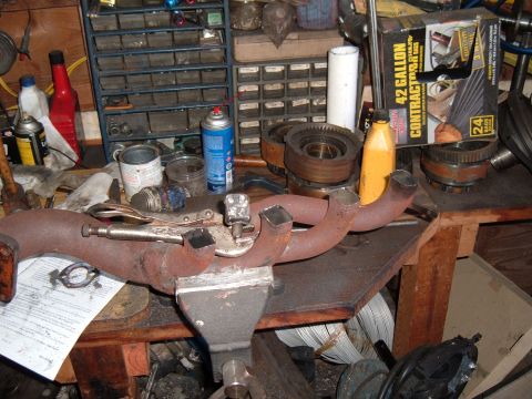1981 Ford LTD - Here the flanges have been cut off and a couple have been squared to match the flanges. I welded four 1/2" steel rods to fill the holes in…