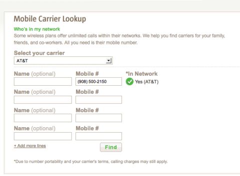 1990 Ford Bronco - Web page interface for looking up mobile carrier information.