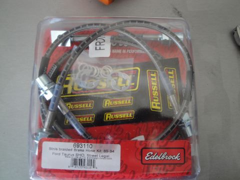 1989 Ford Taurus - This is a new Russell braided brake hose kit, labeled for a Ford Taurus SHO from 1989-1994.