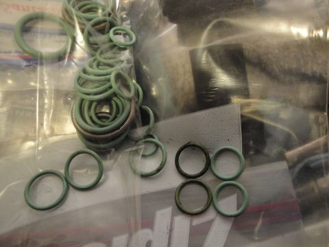 1989 Ford Taurus - A collection of various sized o-rings, some appearing to be new and others showing signs of wear, are displayed in plastic packaging.