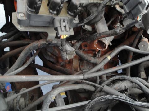 1989 Ford Taurus - Close-up view of engine components, including wiring harnesses and hoses, with no visible year identification.