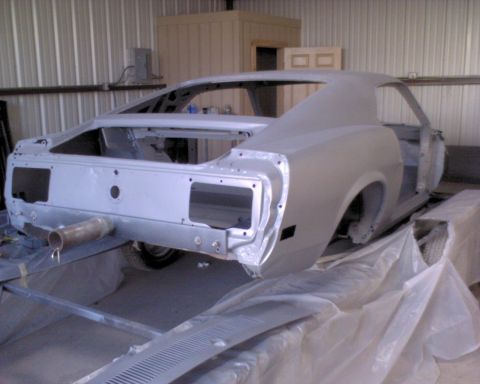 1970 Ford Mustang - Tail light panel originally looked worth saving. After I dug into it, this panel was replaced with a new reproduction piece.