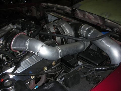 1992 Ford Crown Victoria - Custom intercooler and turbocharger setup visible in the engine bay.