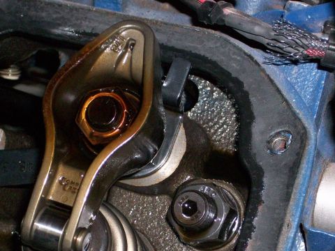 1973 Ford Ranchero - Detailed view of internal engine components, focusing on the rocker arm mechanism.