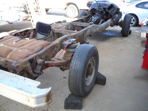 1954 Ford F-100 - The next picture let's you see just how much frame I'll be cutting off.