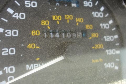1993 Ford Taurus - The odometer shows 114,109 miles on this vehicle's speedometer.