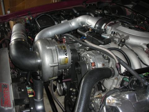 1992 Ford Crown Victoria - Custom engine build a Novi supercharger and extensive intercooler piping modifications.