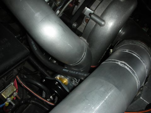 1992 Ford Crown Victoria - Custom turbocharger and intercooler piping system with a blow-off valve installed.