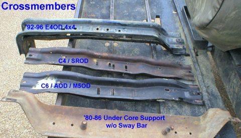 1983 Ford Bronco - Various crossmembers for '80-96 F-Series & Broncos. The bottom one is for the front of the frame, just behind the bumper on trucks NOT equi…