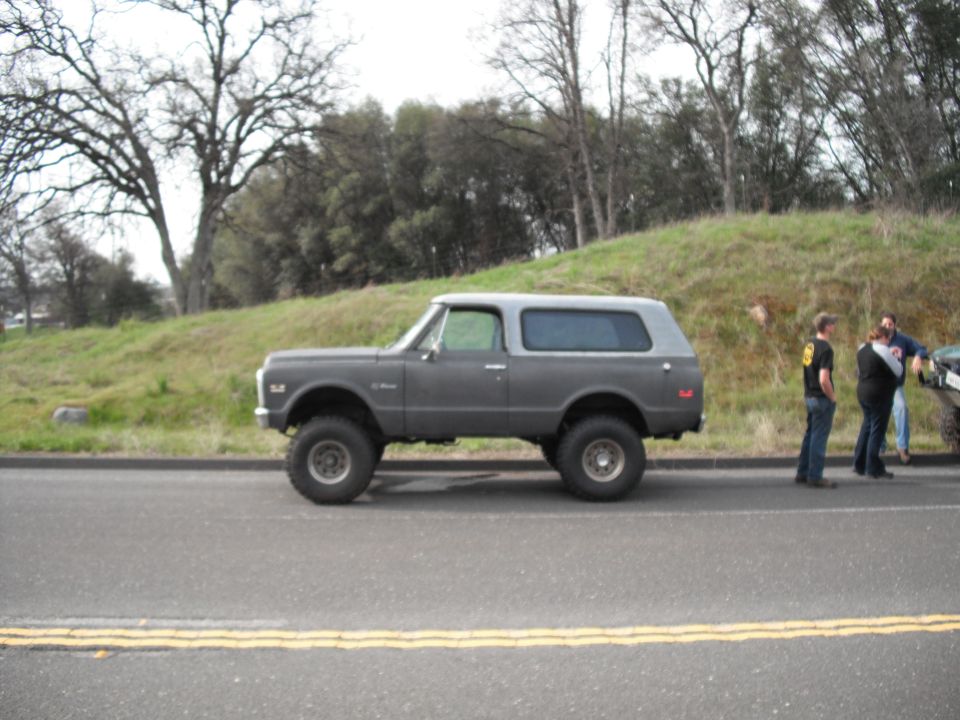 Lifted 1972 K5 Blazer parked on the side of the road