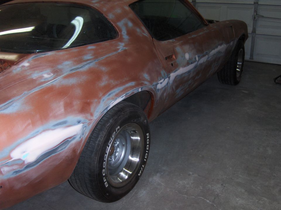 1980 Chevrolet Camaro in primer, 3q-front view