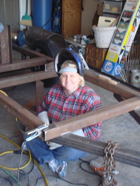 1992 Ford Bronco - My wife finishes some welds
