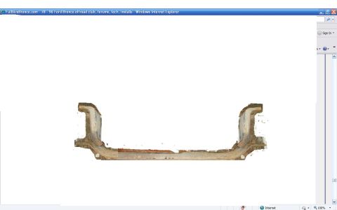 1995 Ford Bronco - A close-up view of a metal frame part, isolated on a white background, showing signs of age and use.