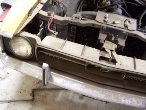 1972 Ford Mustang - The front bumper is salvageable but it will be replaced since new ones are readily available. We may have to rechrome he front guards thoug…