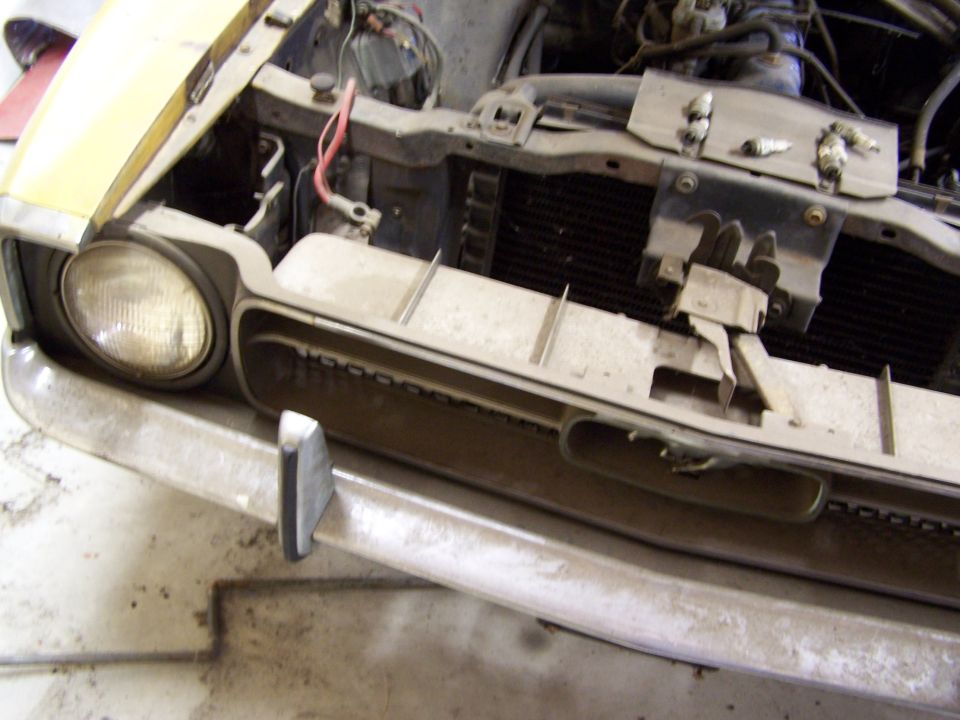 The front bumper is salvageable but it will be replaced since new ones are readily available.  We may have to rechrome he front guards though.