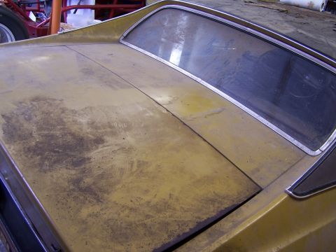 1972 Ford Mustang - Trunk deck is solid but had some type of oil spill on it during storage.
