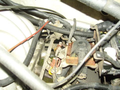 2007 Ford Mustang - Close-up view of engine components, including the intake manifold and various electrical connections.