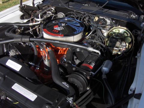 1979 Chevrolet Camaro - Engine bay detail a 396 Turbo-Jet air cleaner and various engine components.