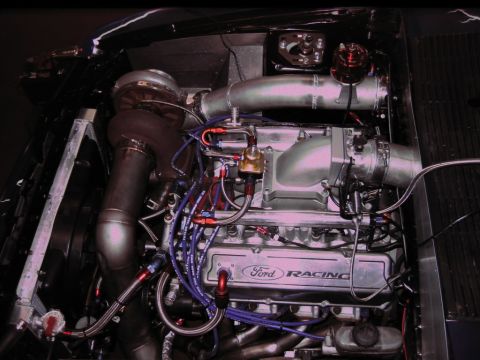 1992 Ford Mustang - Customized Ford Racing engine bay a turbocharger and performance parts.