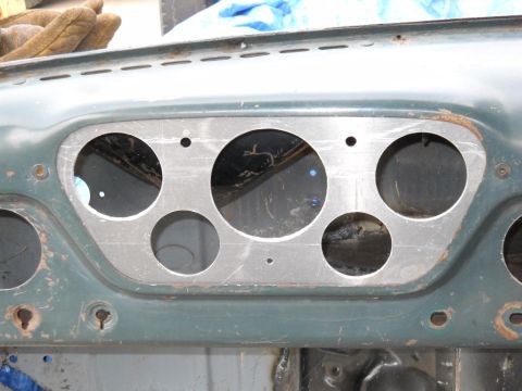 1954 Ford F-100 - Custom aluminum panel fitted to the dashboard of a 1954 Ford F-100, ready for gauges.