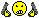 1990 Ford Bronco - A pixelated smiley face icon with an angry expression, flanked by two cursors, set against a blue background.