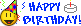 1990 Ford Bronco - A festive graphic with a smiley face, party hat, and the words HAPPY BIRTHDAY!