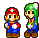 1990 Ford Bronco - Two pixelated characters, resembling Mario and Luigi, are depicted in a digital artwork.