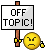 1990 Ford Bronco - A sign humorously declares the content "OFF TOPIC!" accompanied by a grumpy emoticon.