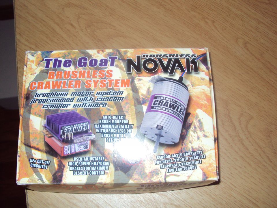 Cardboard box for a brushless crawler system with images of electronic components