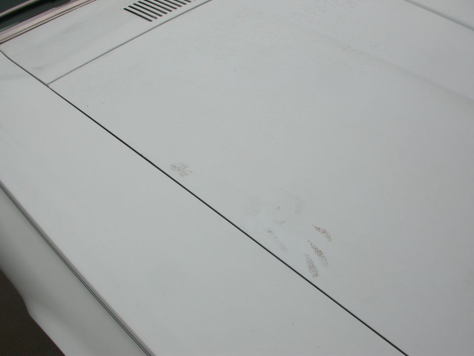 1968 Mercury Cougar hood with vents and scuff marks