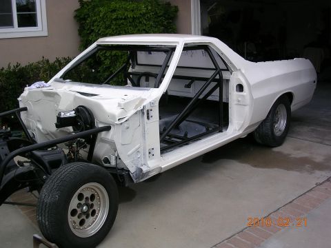 1972 Ford Ranchero - This 1972 Ford Ranchero is undergoing a restoration with a new roll cage installed.