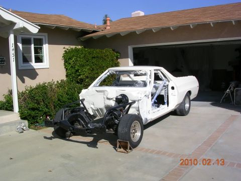 1972 Ford Ranchero - This 1972 Ford Ranchero is undergoing restoration, with its body stripped and prepped for further work.