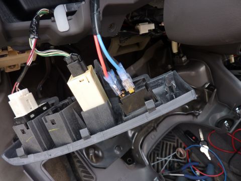 2002 Toyota Sequoia - Close-up view of vehicle interior wiring and electrical connectors.