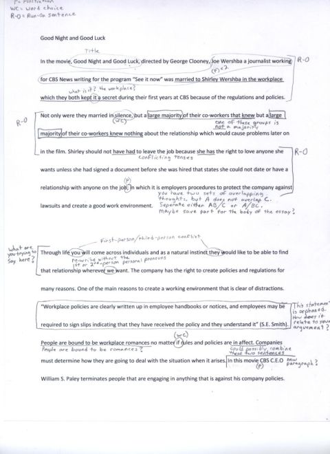 1990 Ford Bronco - This document contains handwritten notes and edits, likely for a school assignment or essay.