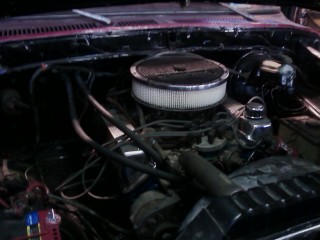 1979 Ford Bronco - Close-up view of an engine bay, showing various components and wiring.