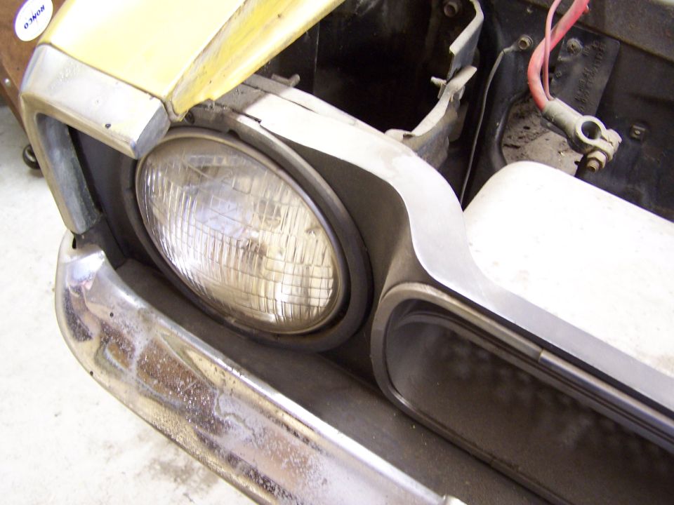 Close up of the right headlight and bumper.