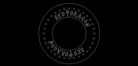 1991 Ford Bronco - A circular emblem displays the words 'RED DRAGON' in an arc, with smaller dots around the perimeter.