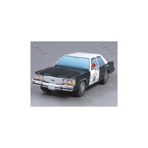2001 Ford Crown Victoria - A model of a police car is shown from the front-right quarter angle.