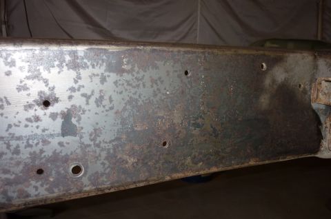 1984 Ford Bronco - Chassis looked terrible but once I cleaned it up a bit I found there was only minimal surface rust to blast off.